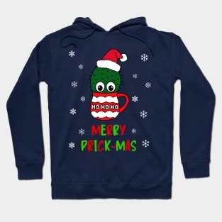 Merry Prick Mas - Cactus With A Santa Hat In A Christmas Mug Hoodie